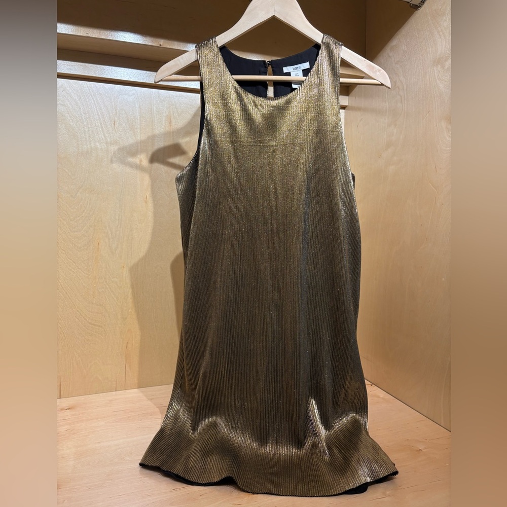 Bar III Metallic Gold Mini Dress - Medium
